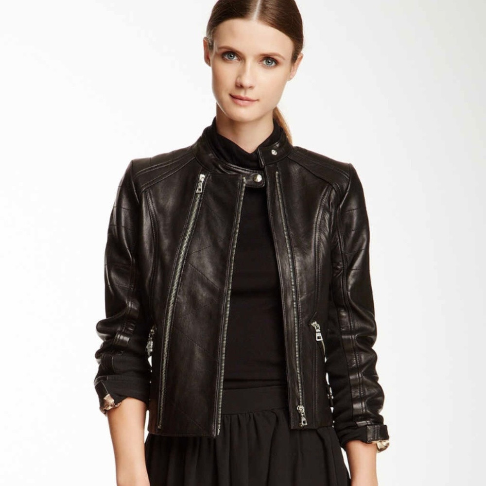 Sam Edelman NWT Womens Leather Moto Jacket Sz L